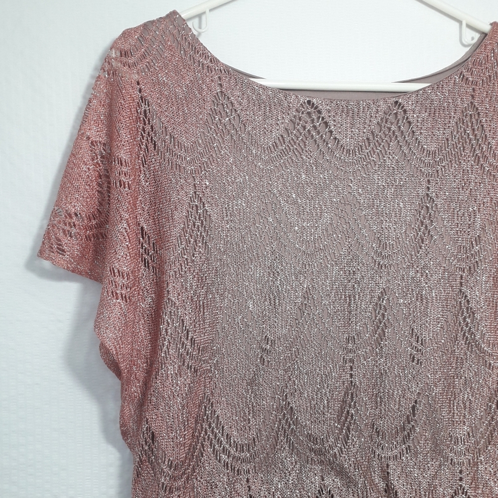 Dress barn dolman relaxed fit - Rose Gold shimmery top